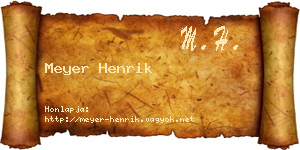 Meyer Henrik névjegykártya